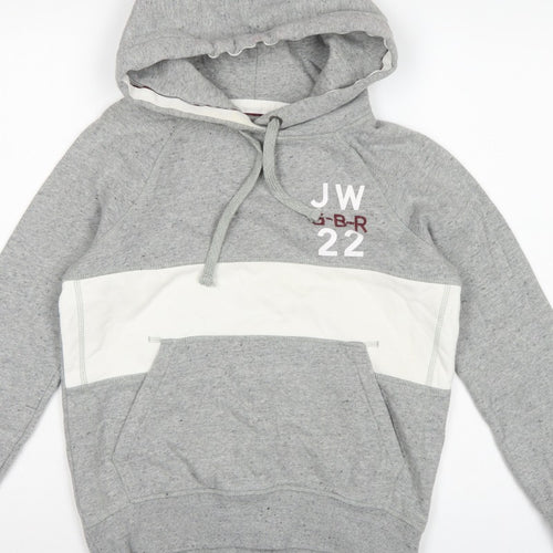 Jack Wills Women’s Grey UK 6 Pullover Hoodie Logo Colourblock