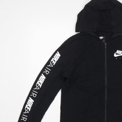 Nike Boys Black XL 13-15 Years Air Full Zip Hooded Hoodie Logo