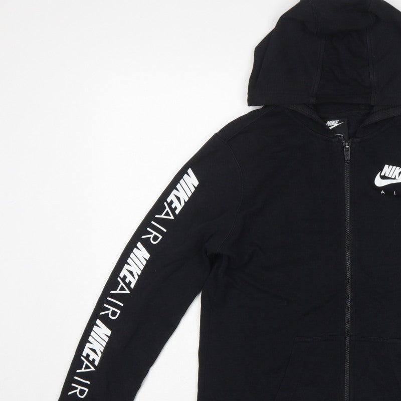 Nike Boys Black XL 13-15 Years Air Full Zip Hooded Hoodie Logo