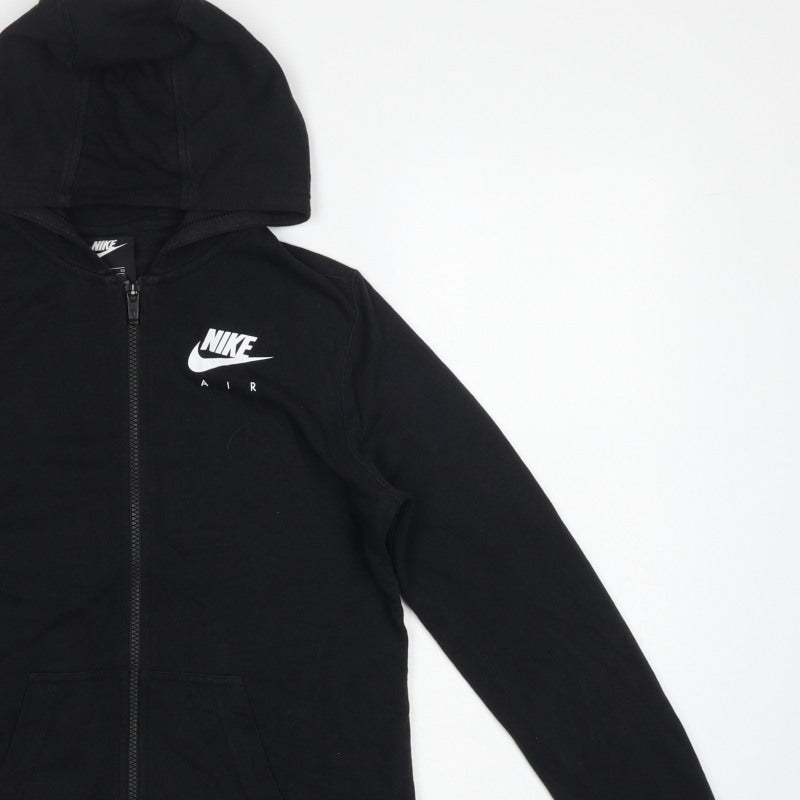 Nike Boys Black XL 13-15 Years Air Full Zip Hooded Hoodie Logo