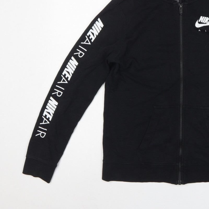 Nike Boys Black XL 13-15 Years Air Full Zip Hooded Hoodie Logo