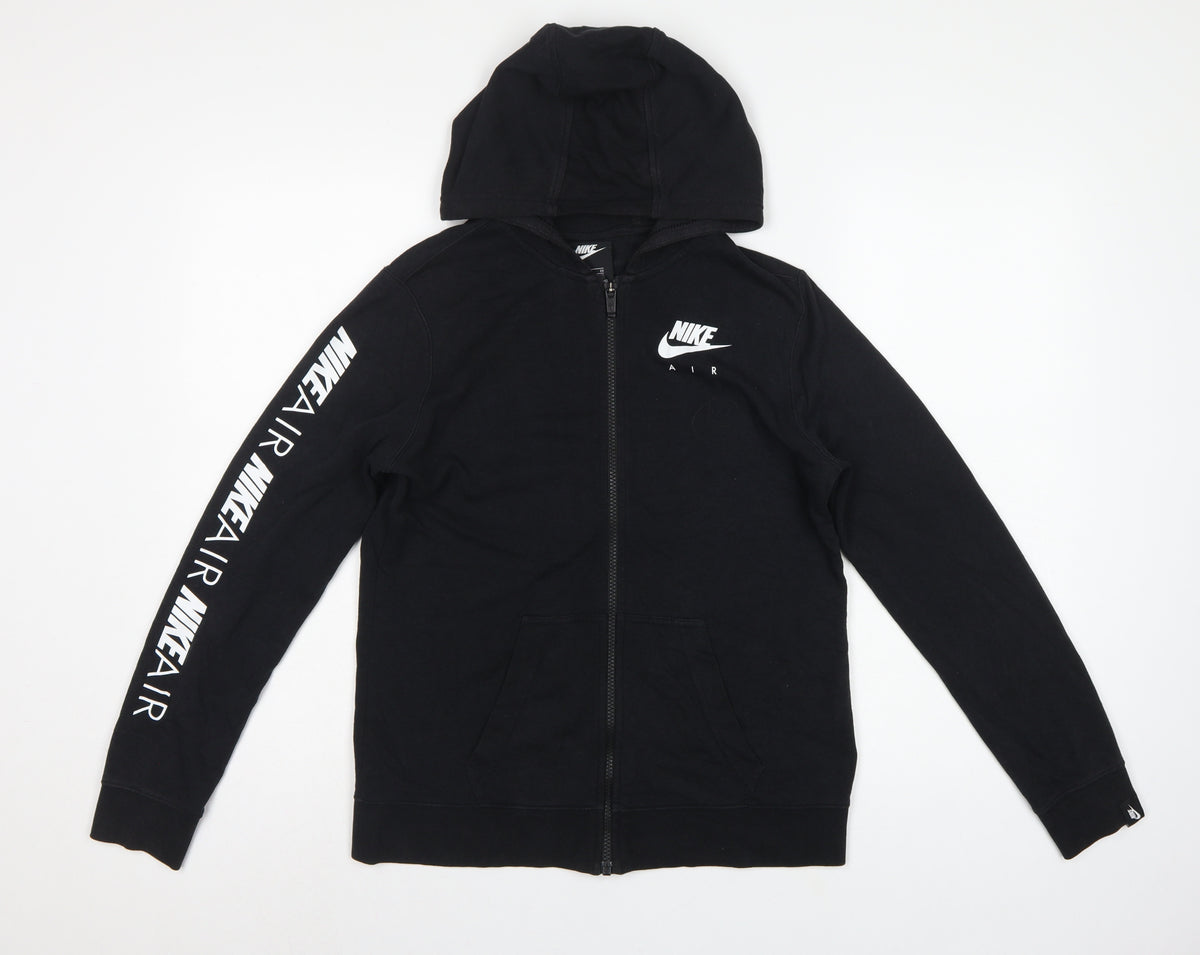 Nike Boys Black XL 13-15 Years Air Full Zip Hooded Hoodie Logo