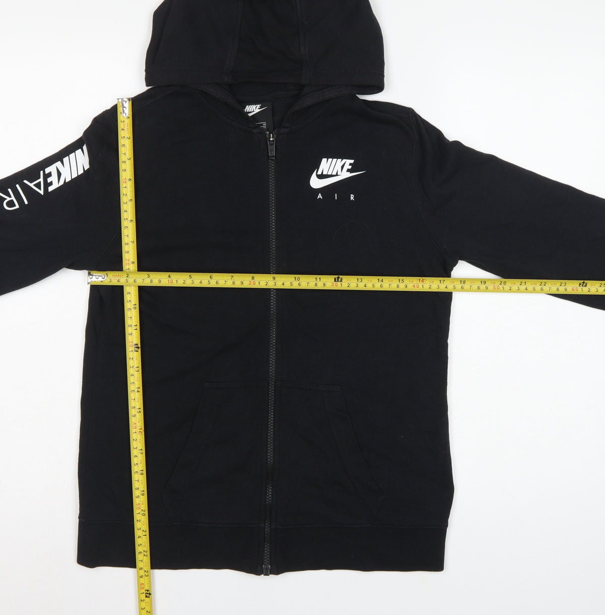 Nike Boys Black XL 13-15 Years Air Full Zip Hooded Hoodie Logo