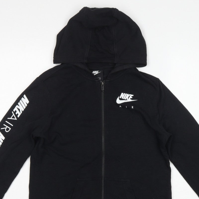 Nike Boys Black XL 13-15 Years Air Full Zip Hooded Hoodie Logo
