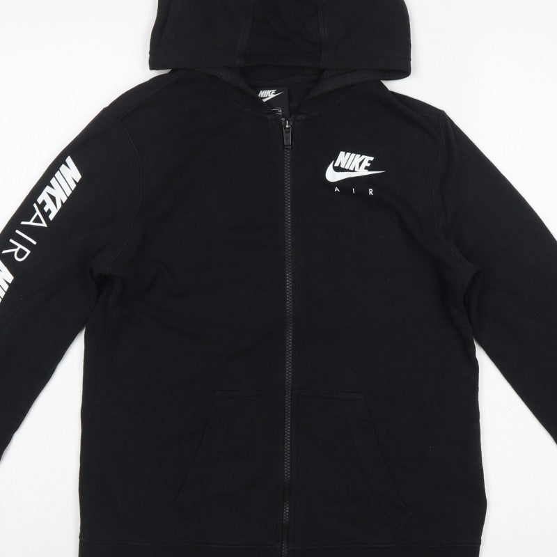 Nike Boys Black XL 13-15 Years Air Full Zip Hooded Hoodie Logo