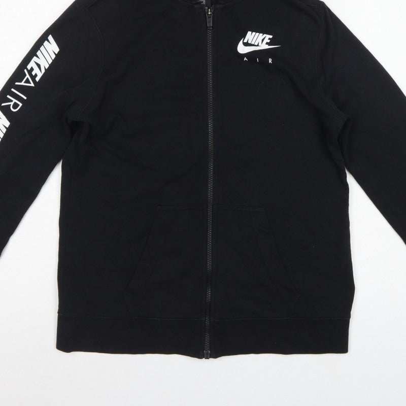 Nike Boys Black XL 13-15 Years Air Full Zip Hooded Hoodie Logo