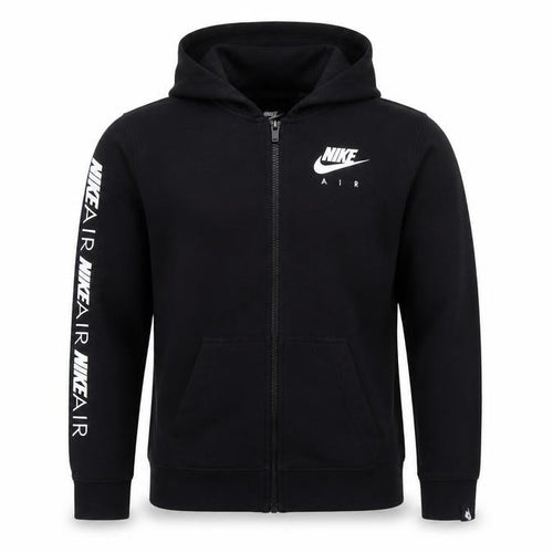 Nike Boys Black XL 13-15 Years Air Full Zip Hooded Hoodie Logo