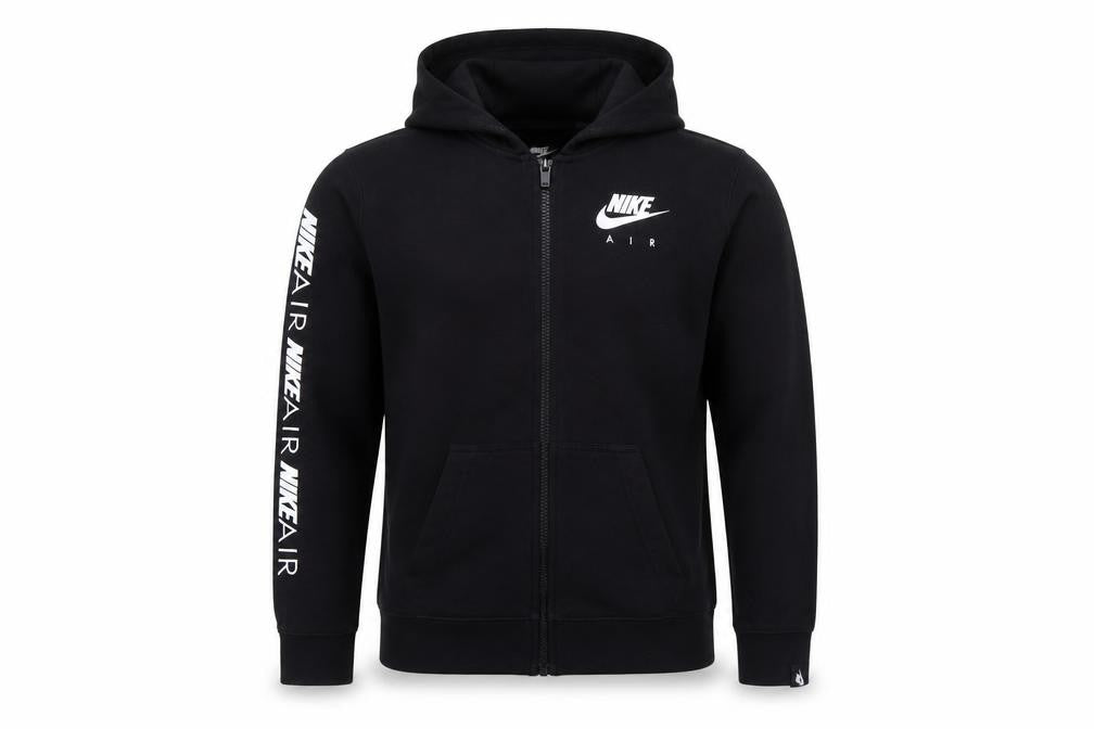 Nike Boys Black XL 13-15 Years Air Full Zip Hooded Hoodie Logo