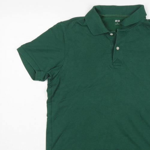 Uniqlo Men’s Green M Piqué Cotton Blend Short Sleeve Polo Shirt