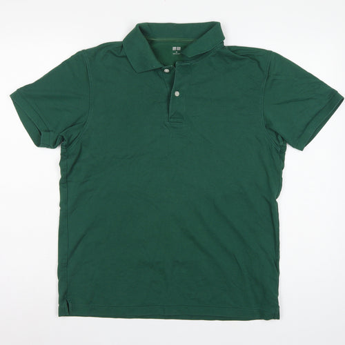 Uniqlo Men’s Green M Piqué Cotton Blend Short Sleeve Polo Shirt
