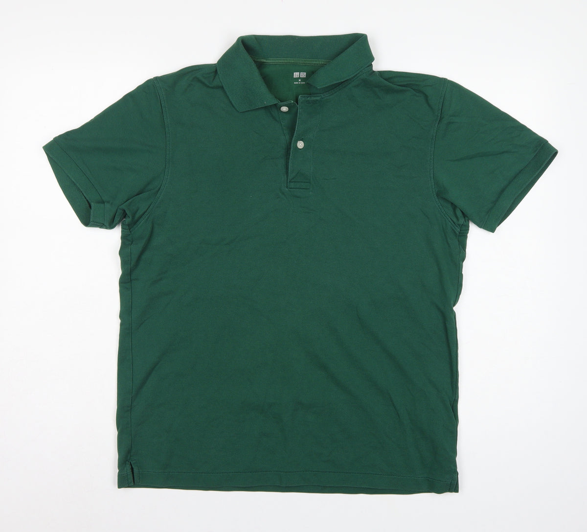Uniqlo Men’s Green M Piqué Cotton Blend Short Sleeve Polo Shirt