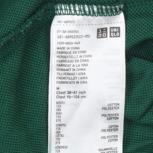 Uniqlo Men’s Green M Piqué Cotton Blend Short Sleeve Polo Shirt