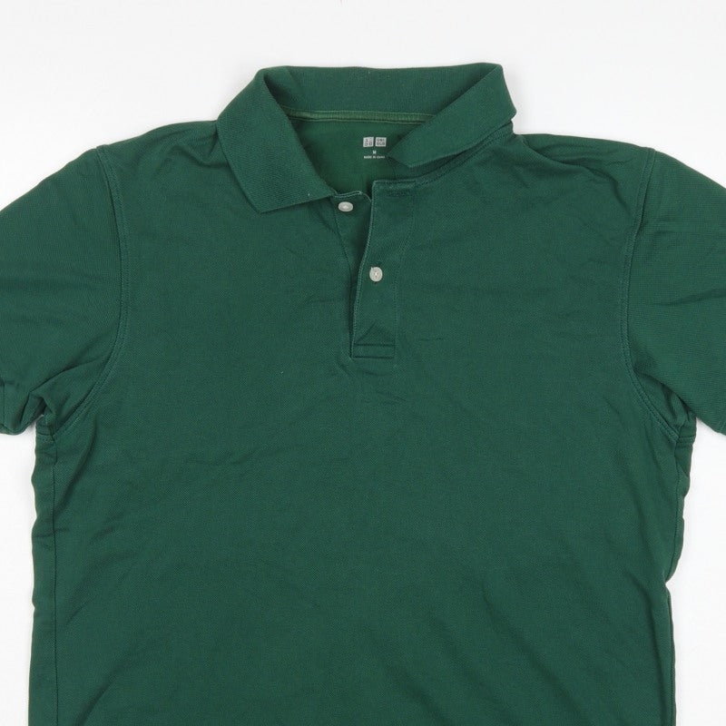Uniqlo Men’s Green M Piqué Cotton Blend Short Sleeve Polo Shirt