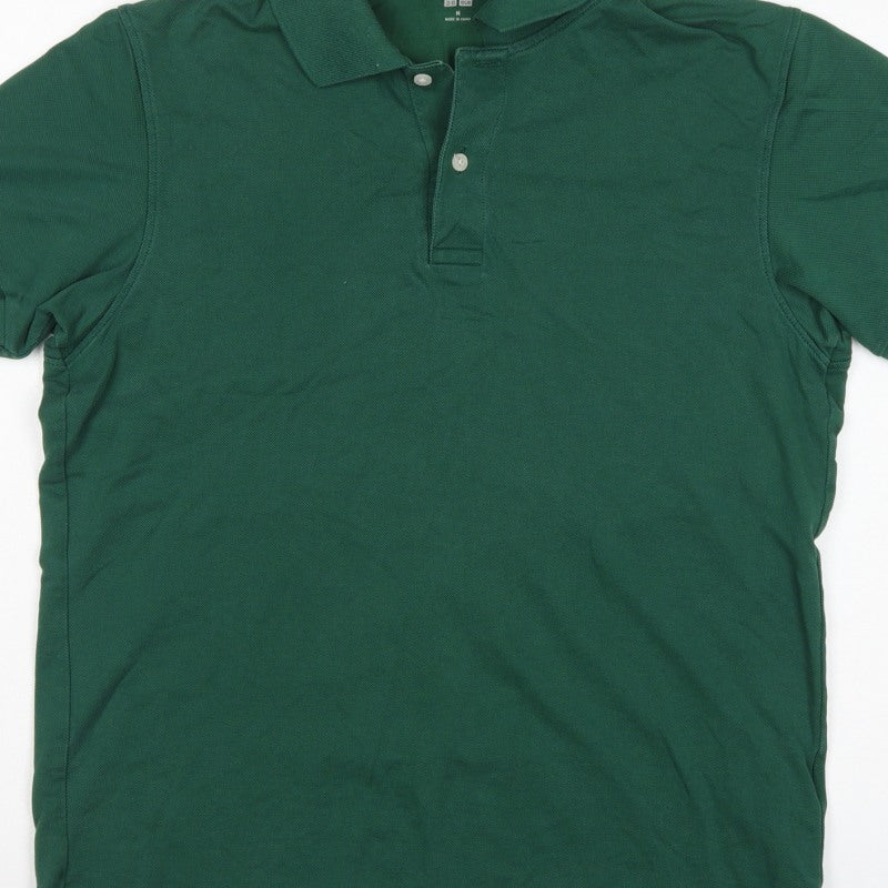 Uniqlo Men’s Green M Piqué Cotton Blend Short Sleeve Polo Shirt
