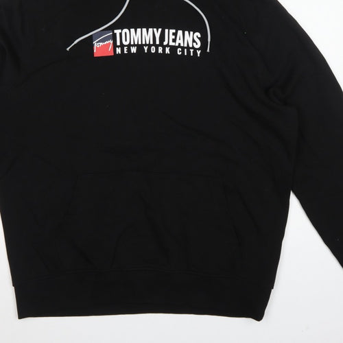 Tommy Jeans Men’s Black 2XL Pullover Logo Graphic Hoodie