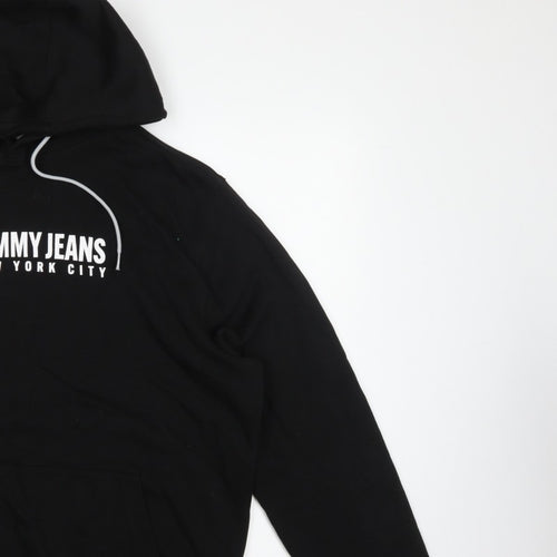 Tommy Jeans Men’s Black 2XL Pullover Logo Graphic Hoodie