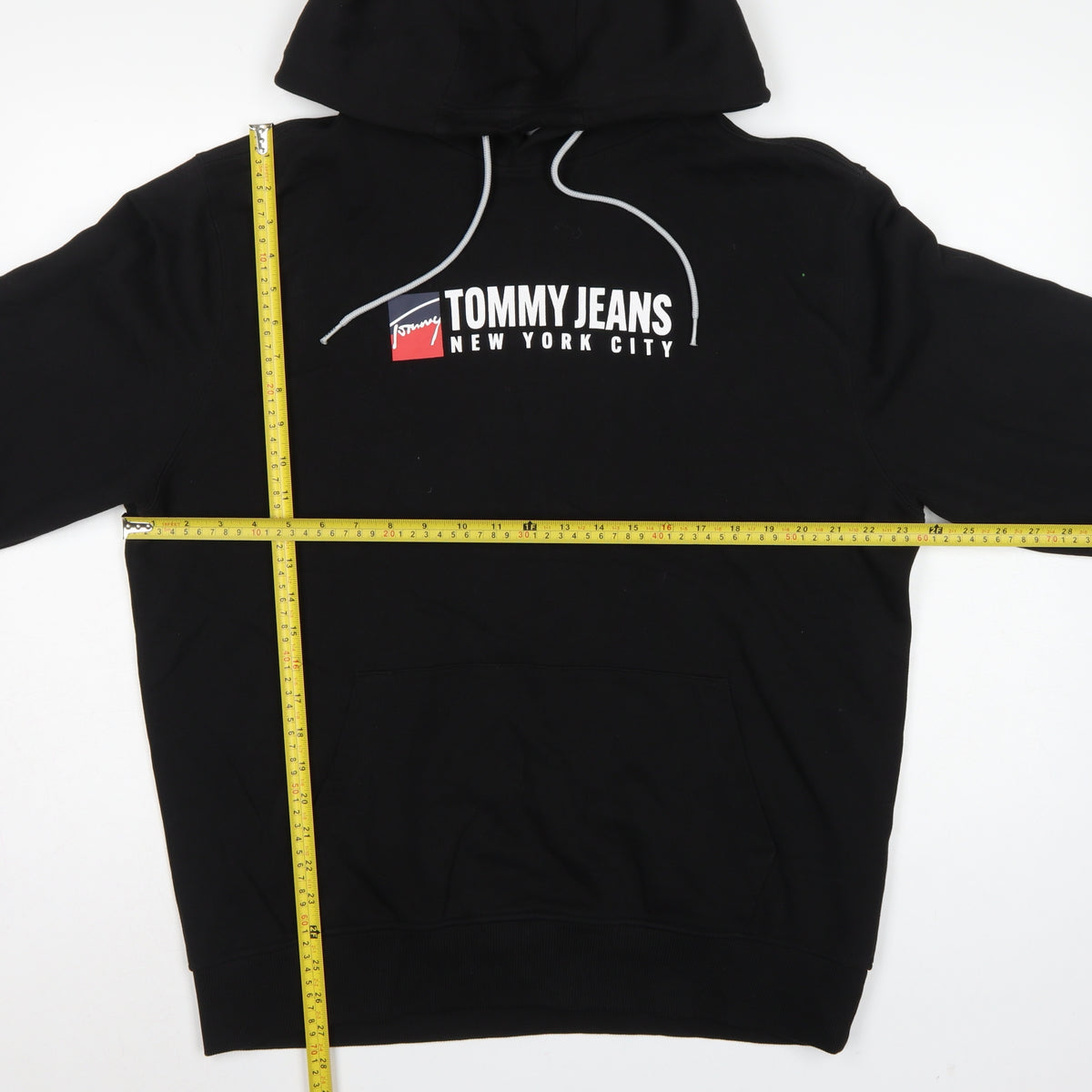Tommy Jeans Men’s Black 2XL Pullover Logo Graphic Hoodie