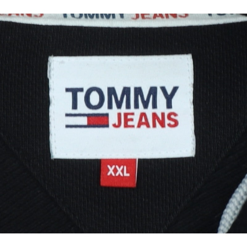 Tommy Jeans Men’s Black 2XL Pullover Logo Graphic Hoodie