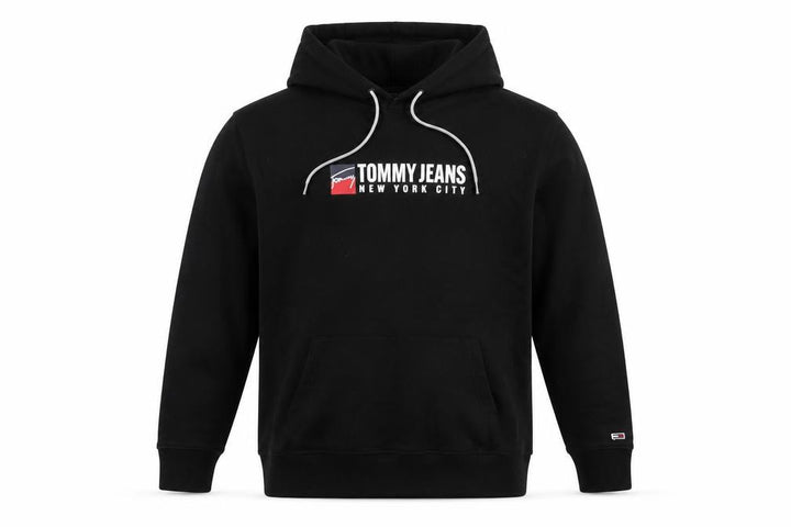 Tommy Jeans Men’s Black 2XL Pullover Logo Graphic Hoodie