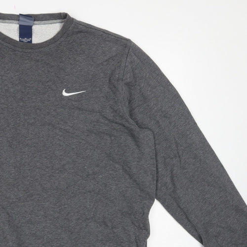 Nike Men’s Grey XL Long Sleeve Crew Neck Logo Pullover Sweatshirt