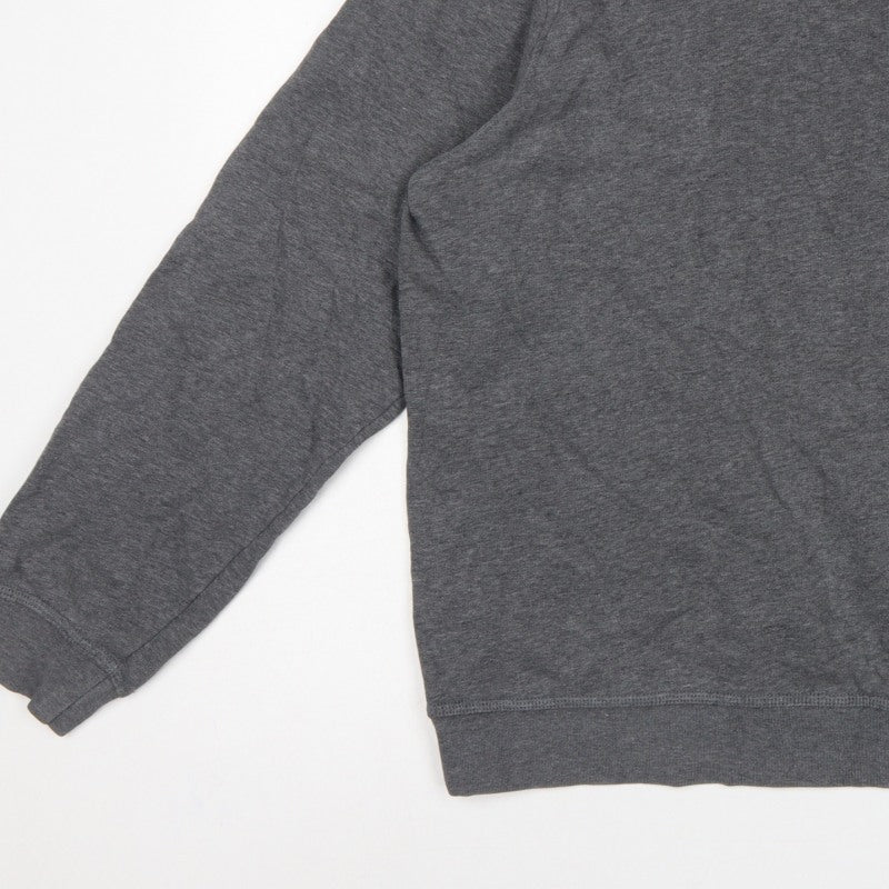 Nike Men’s Grey XL Long Sleeve Crew Neck Logo Pullover Sweatshirt