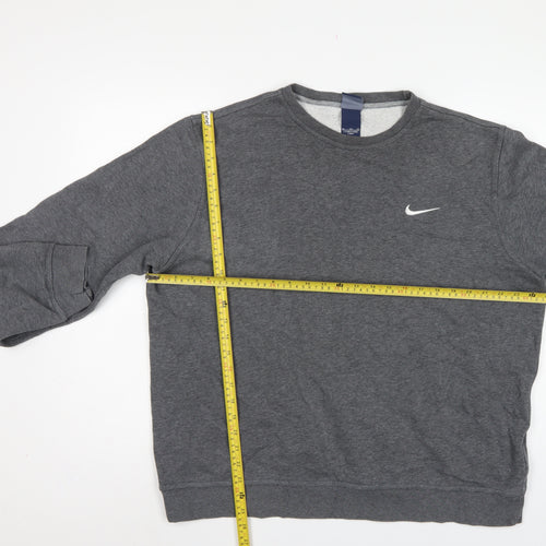 Nike Men’s Grey XL Long Sleeve Crew Neck Logo Pullover Sweatshirt