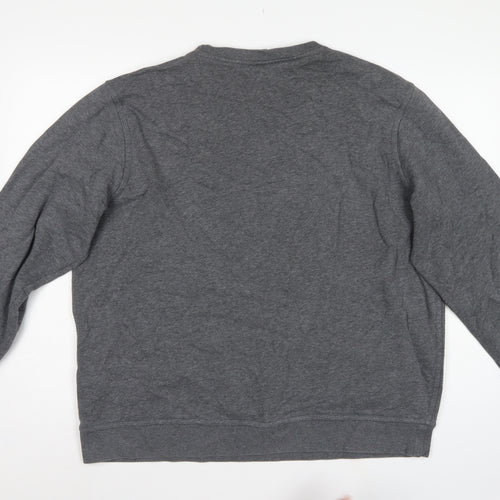 Nike Men’s Grey XL Long Sleeve Crew Neck Logo Pullover Sweatshirt