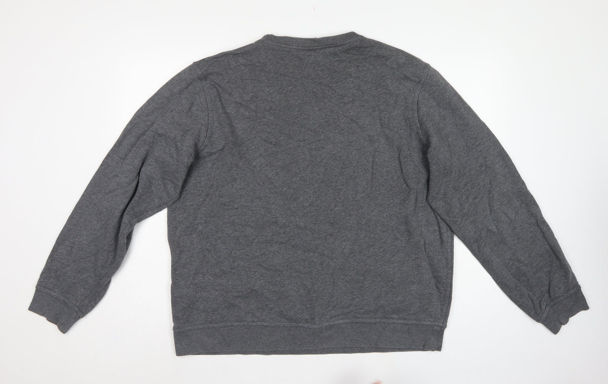 Nike Men’s Grey XL Long Sleeve Crew Neck Logo Pullover Sweatshirt