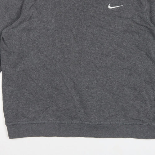 Nike Men’s Grey XL Long Sleeve Crew Neck Logo Pullover Sweatshirt