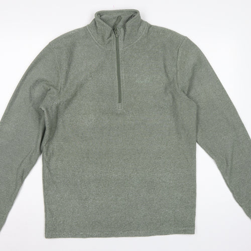 Peter Storm Men’s Green Small 1/4 Zip Fleece Sweatshirt High Neck