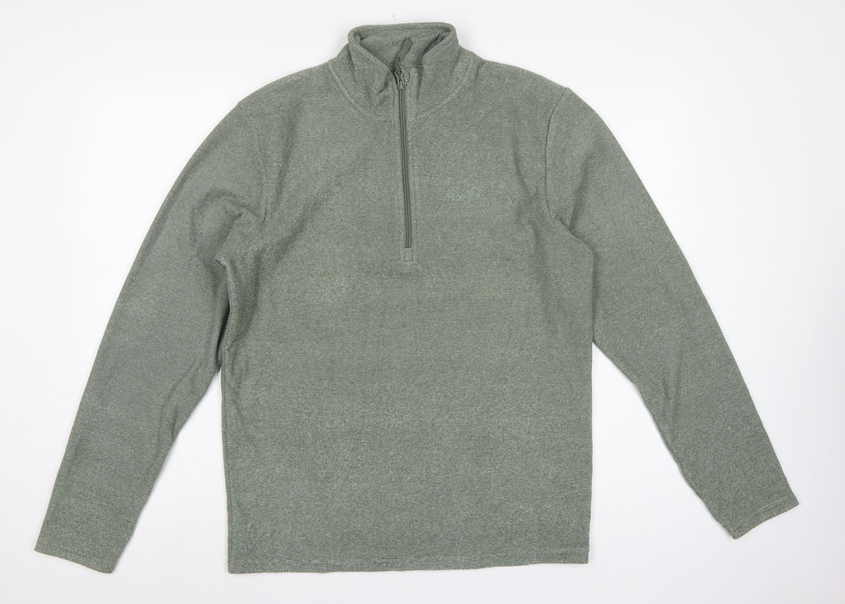 Peter Storm Men’s Green Small 1/4 Zip Fleece Sweatshirt High Neck