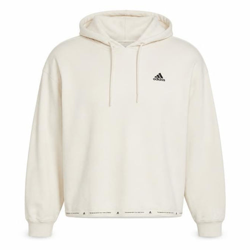 Adidas Women’s Ivory S Pullover Hoodie Logo Drawstring Cotton Blend