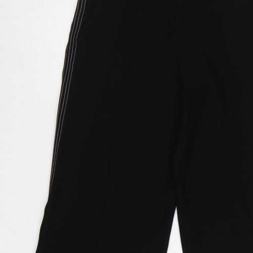 Karen Millen Women Black UK 8 High Rise Wide-Leg Stripe Trousers