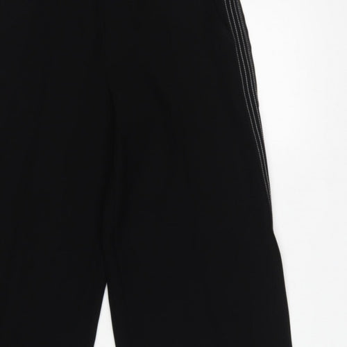 Karen Millen Women Black UK 8 High Rise Wide-Leg Stripe Trousers