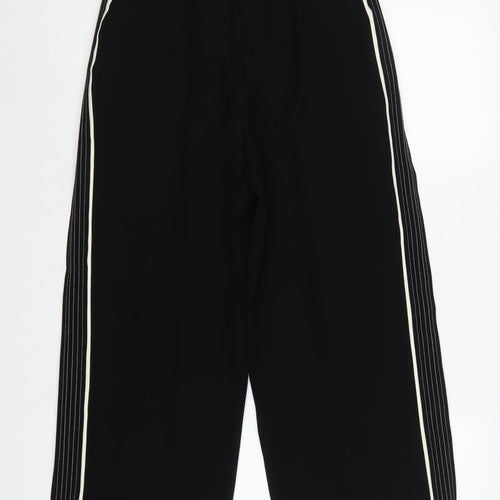 Karen Millen Women Black UK 8 High Rise Wide-Leg Stripe Trousers