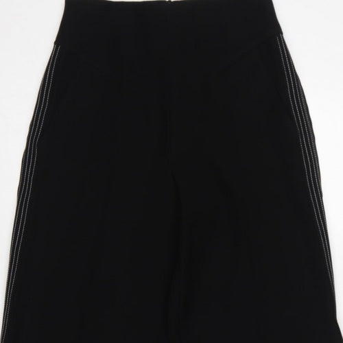 Karen Millen Women Black UK 8 High Rise Wide-Leg Stripe Trousers