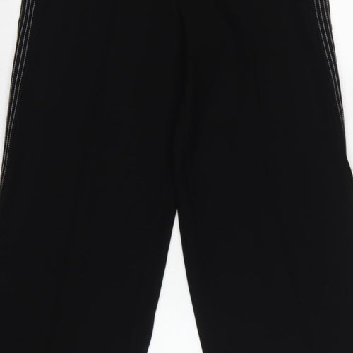Karen Millen Women Black UK 8 High Rise Wide-Leg Stripe Trousers