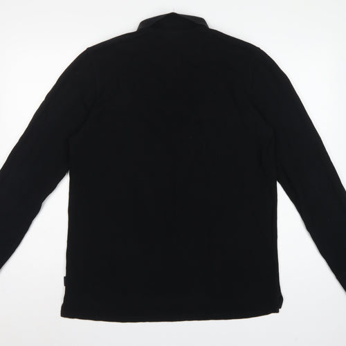 Paul Smith Jeans Men’s Black L Long Sleeve Cotton Polo Shirt Logo