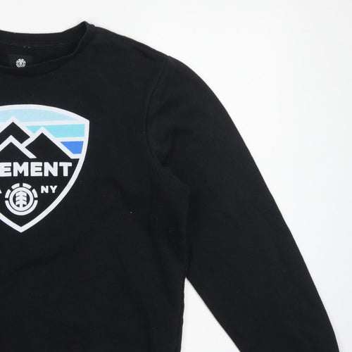 Element Men's Black M Pullover Crew Neck Graphic Logo Sweatshirt