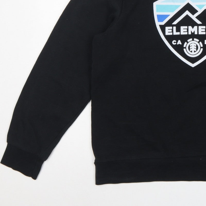 Element Men's Black M Pullover Crew Neck Graphic Logo Sweatshirt