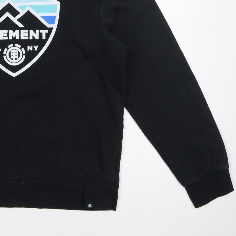 Element Men's Black M Pullover Crew Neck Graphic Logo Sweatshirt