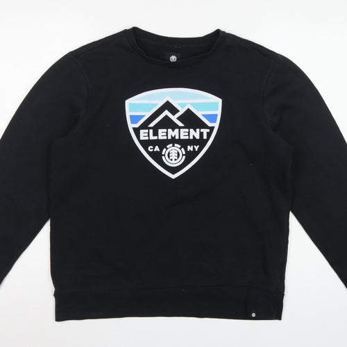 Element Men's Black M Pullover Crew Neck Graphic Logo Sweatshirt