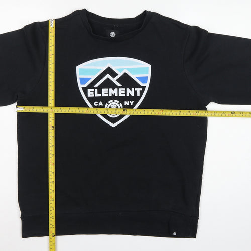 Element Men's Black M Pullover Crew Neck Graphic Logo Sweatshirt