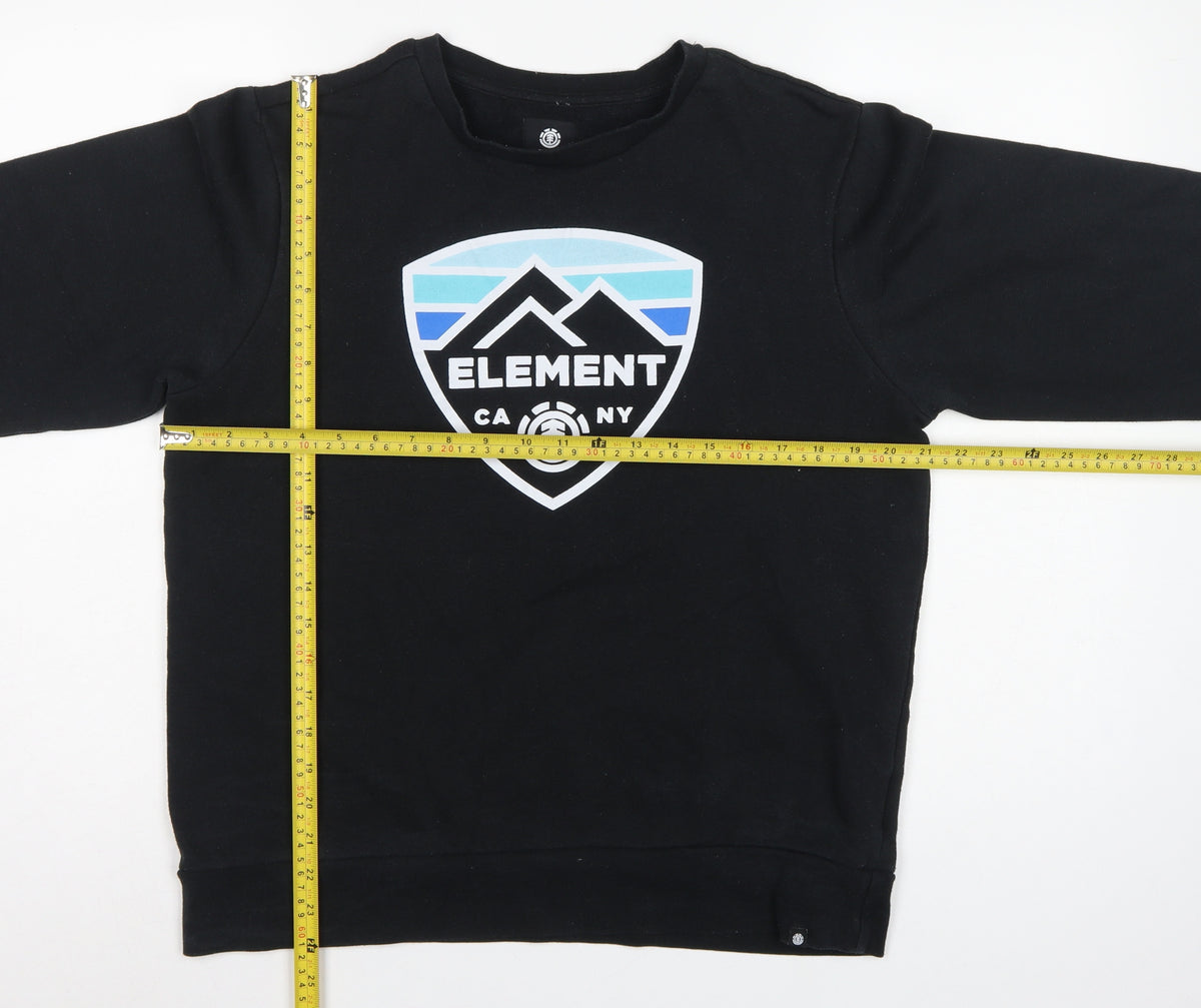 Element Men's Black M Pullover Crew Neck Graphic Logo Sweatshirt