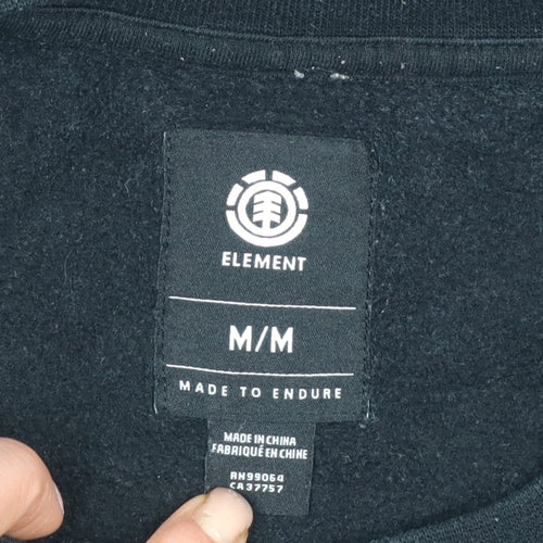 Element Men's Black M Pullover Crew Neck Graphic Logo Sweatshirt