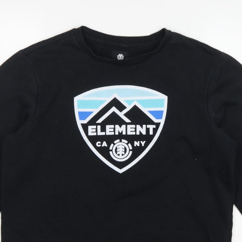 Element Men's Black M Pullover Crew Neck Graphic Logo Sweatshirt