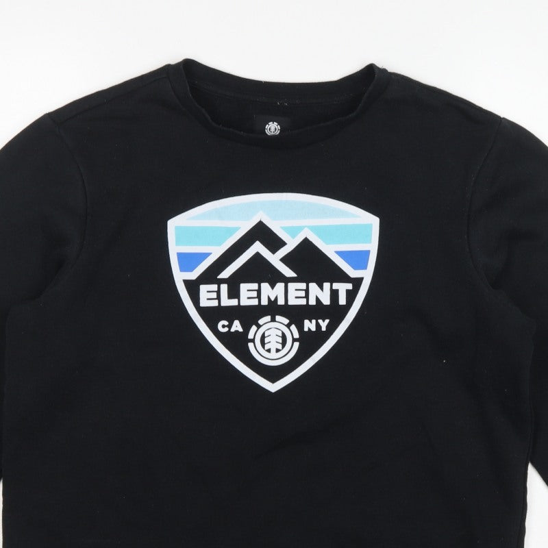 Element Men's Black M Pullover Crew Neck Graphic Logo Sweatshirt