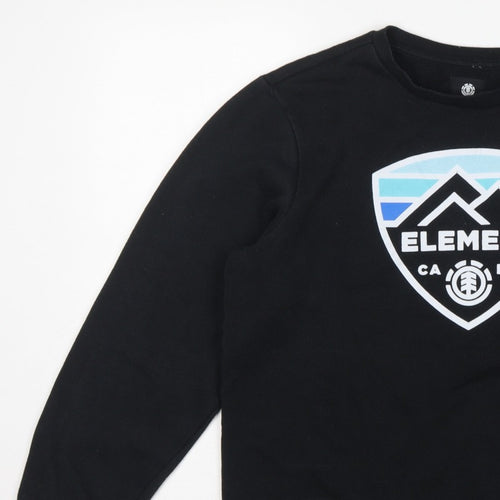 Element Men's Black M Pullover Crew Neck Graphic Logo Sweatshirt