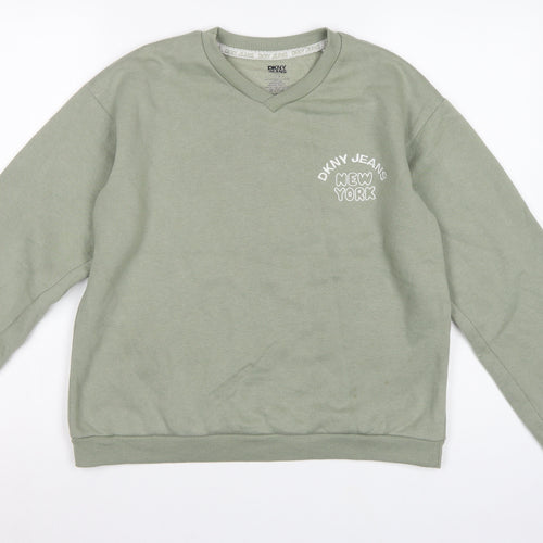 DKNY Jeans Girls Green 14 Years Pullover Sweatshirt New York Logo