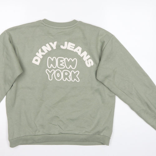 DKNY Jeans Girls Green 14 Years Pullover Sweatshirt New York Logo